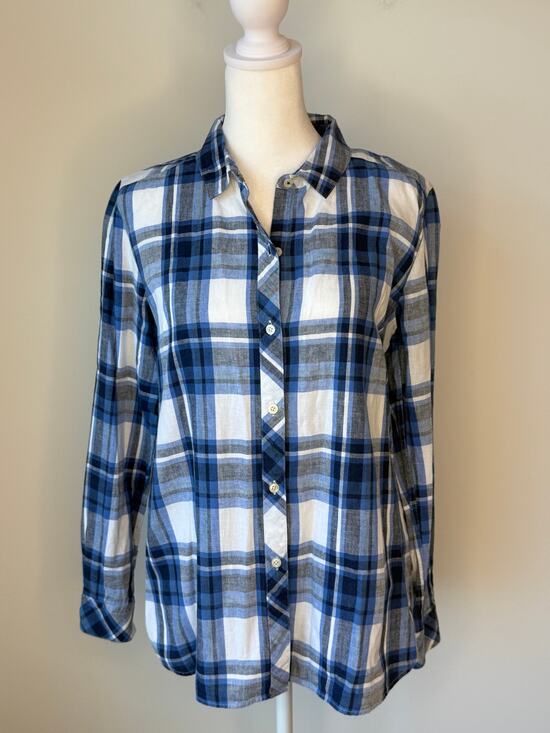 Barbour Tops - Barbour Blue Plaid Button Down Shirt Long Sleeve